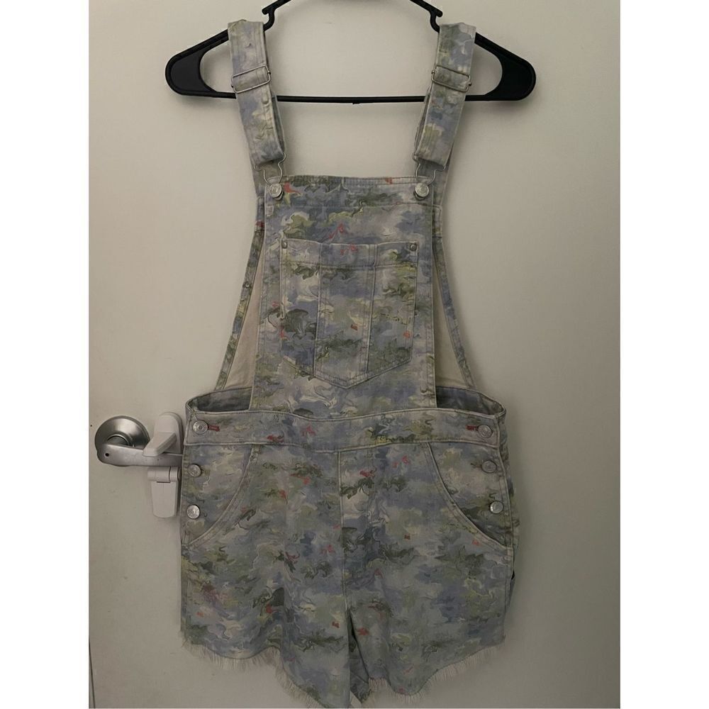 Pilcro water color cut off overalls